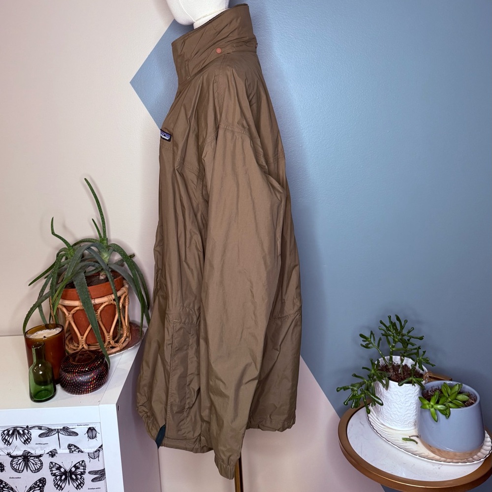 Patagonia Men’s XL Nylon Shell Jacket Olive Green Waterproof Hooded Windbreaker - Picture 3 of 14